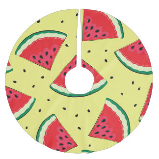 Vattenmelon Delar: Sommaren Gult Mönster Julgransmatta Borstad Polyester