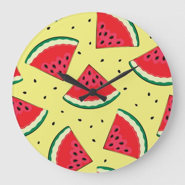 Vattenmelon Delar: Sommaren Gult Mönster Stor Klocka (Framsida)