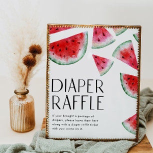 Vattenmelon Diaper Raffle Sign Poster