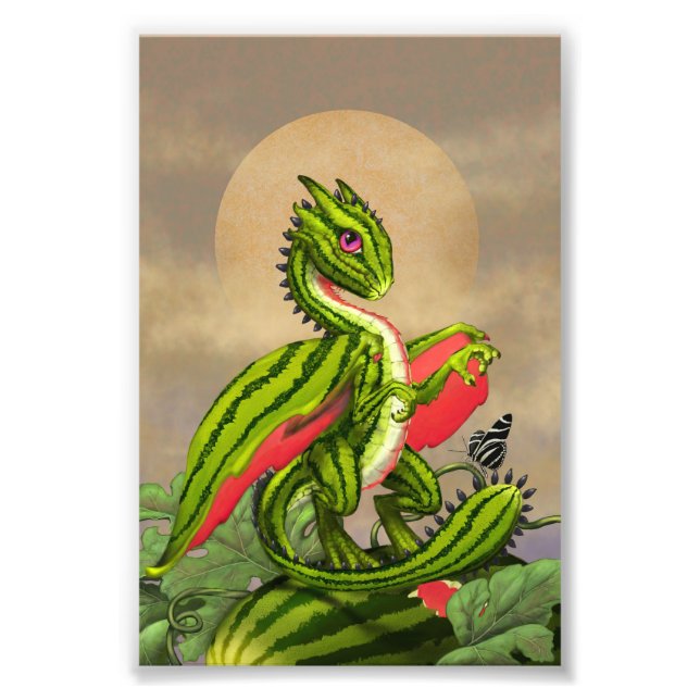 Vattenmelon Dragon 4x6 Skriv ut Fototryck (Framsidan)