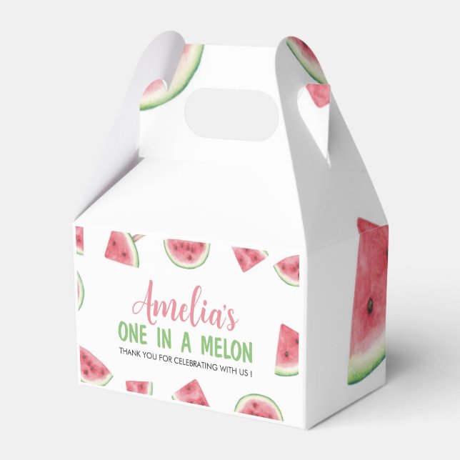 Vattenmelon en i en gynnslåda för melonFödelsedags Presentaskar (Framsidan Sidan)