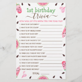 Vattenmelon en i en melon 1:a födelsedagslek