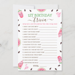 Vattenmelon en i en melon 1:a födelsedagslek julkort