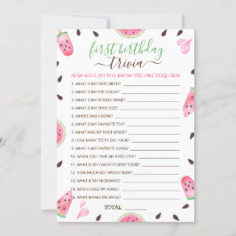 Vattenmelon en i en melon 1:a födelsedagslek julkort