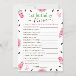 Vattenmelon en i en melon 1:a födelsedagslek julkort