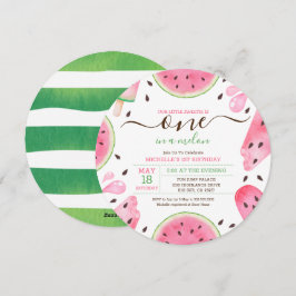 Vattenmelon En I En Melon 1-års Födelsedagsinbjuda Julkort