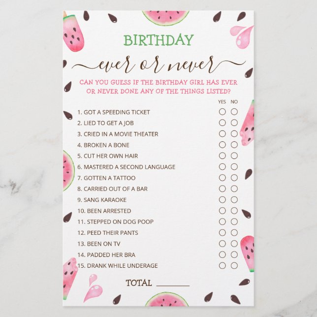 Vattenmelon en i en Melonfödelsedag, någonsin elle (Framsida)