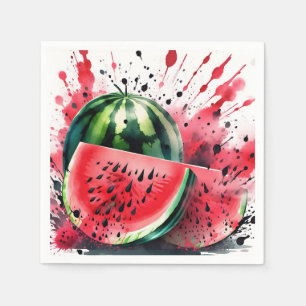 Vattenmelon Explosion Vattenfärg Pappersservett