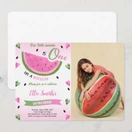 Vattenmelon Födelsedags Foto Inbjudan