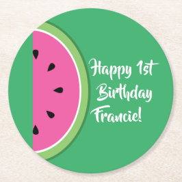 Vattenmelon, Födelsedagsfest Underlägg Papper Rund