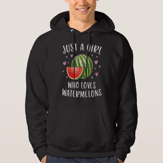 Vattenmelon för flickor bara en flicka som Kärlek  Hoodie (Framsida)