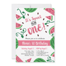 Vattenmelon Första Födelsedagsfest Inbjudan