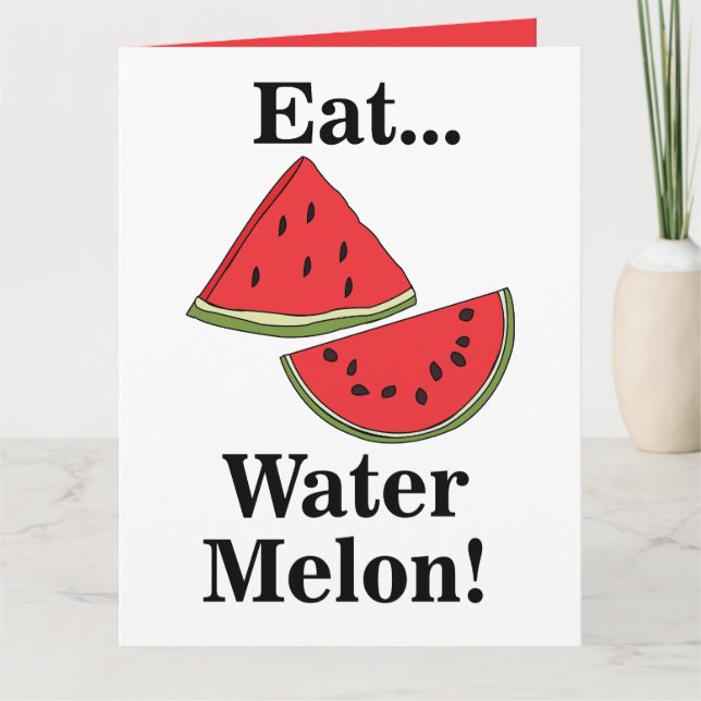 Vattenmelon Frukt Kul Sommarfest Kort (Framsida)
