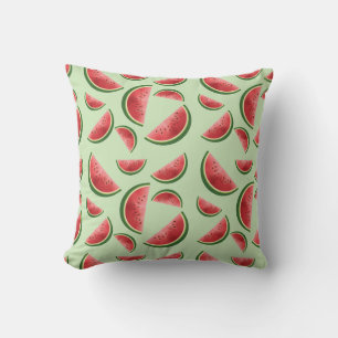 Vattenmelon Frukt Mönster På Grönt Kudde