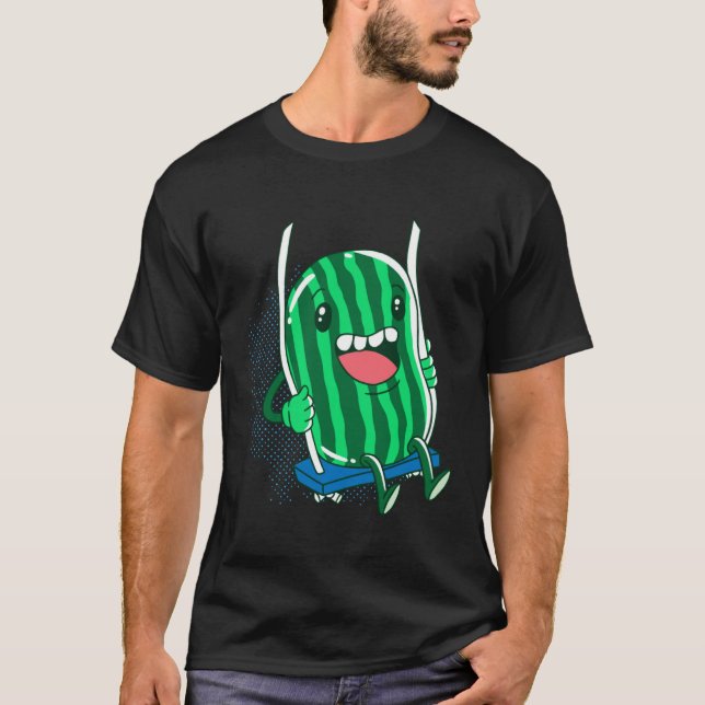 vattenmelon frukt rolig sommar söt t shirt (Framsida)