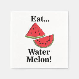 Vattenmelon Frukt Rolig Tropisk Sommarfest Pappersservett