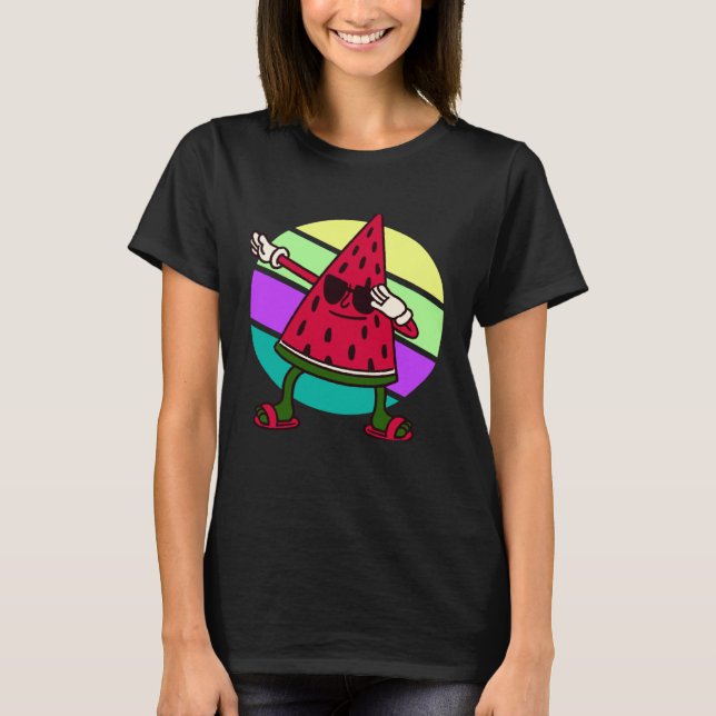 vattenmelon frukt sommar söt dab t shirt (Framsida)