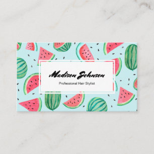 Vattenmelon Fruktmonogram Anpassad Affärskort Visitkort