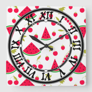Vattenmelon Fyrkantig Klocka