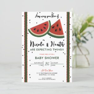 Vattenmelon Garn Hur du än skär det Baby Shower Inbjudningar
