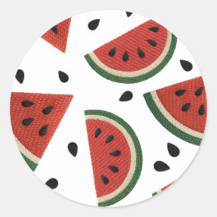 Vattenmelon Garn Hur Som Helst Du Skär Det Party Runt Klistermärke