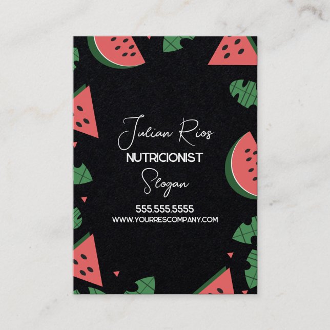 Vattenmelon Gräns Nutritionist Frukt Visitkort (Framsida)