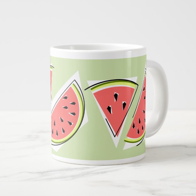 Vattenmelon Grön Linje Jumbo Mugg (Framsida höger)