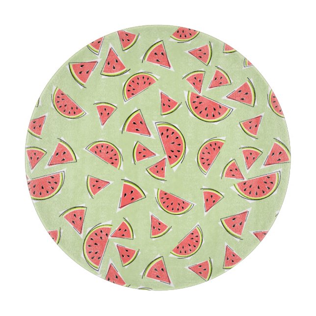 Vattenmelon Grön Multi 2 skärbräda rund (Framsidan)