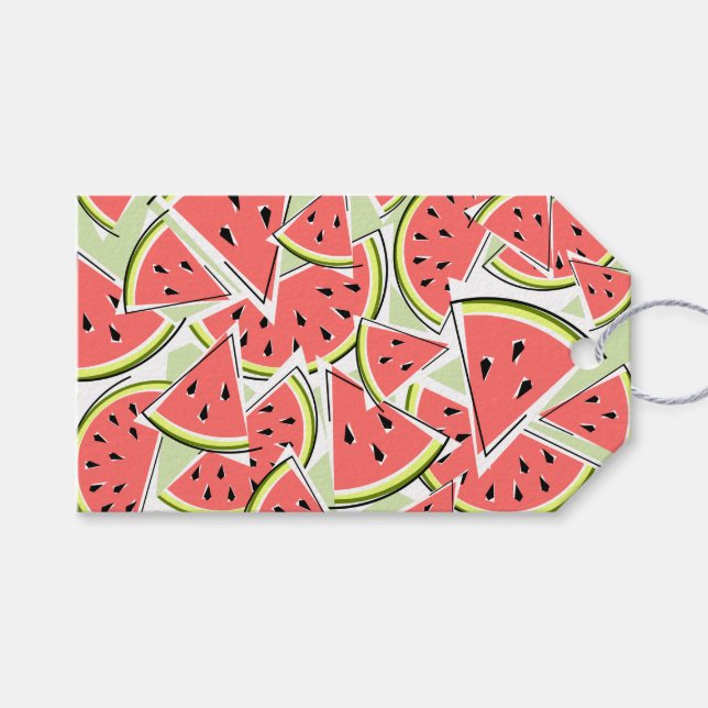 Vattenmelon Grön Text presenttagg Presentetikett (Framsidan (Horisontell))