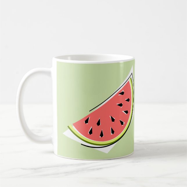 Vattenmelon Grönt Segment 2 Kaffemugg (Vänster)