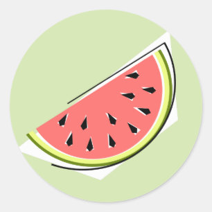 Vattenmelon Grönt Segmentdekal runt Klistermärke