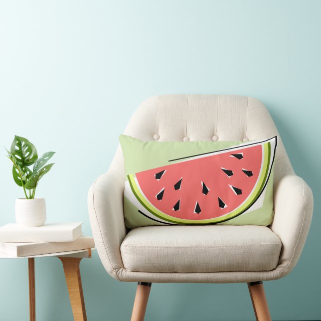 Vattenmelon Grönt Segmentlumbalen har checkats til Lumbarkudde (Stol)
