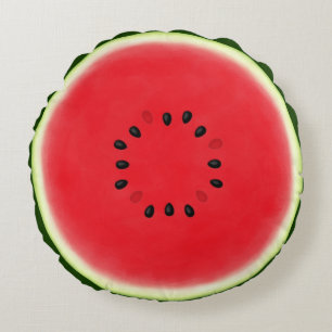 Vattenmelon halv med 12 frön rund kudde
