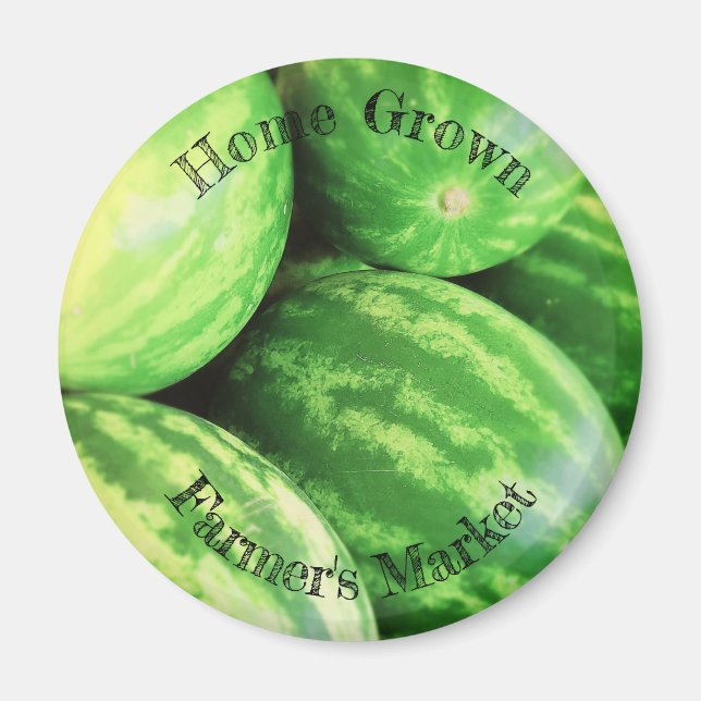 Vattenmelon Home Grown Farmers Market Magnet (Framsidan)