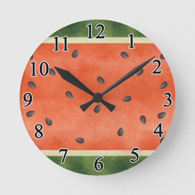 Vattenmelon Hur du än skär den sommarfrukt Rund Klocka (Framsida)