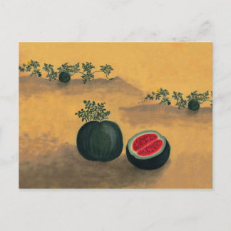 Vattenmelon i trädgården vykort
