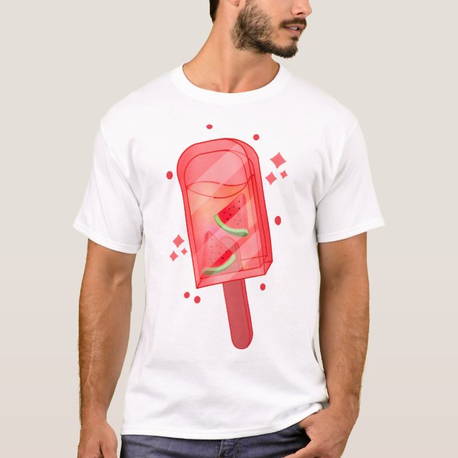 Vattenmelon Ice Pop T Shirt (Framsida)