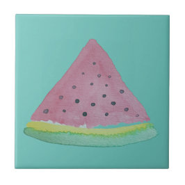 Vattenmelon Illustration Akvarell Handmålad Kakelplatta