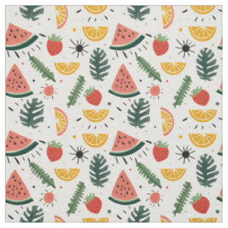 Vattenmelon, Jordgubb & Orange Mönster Tyg