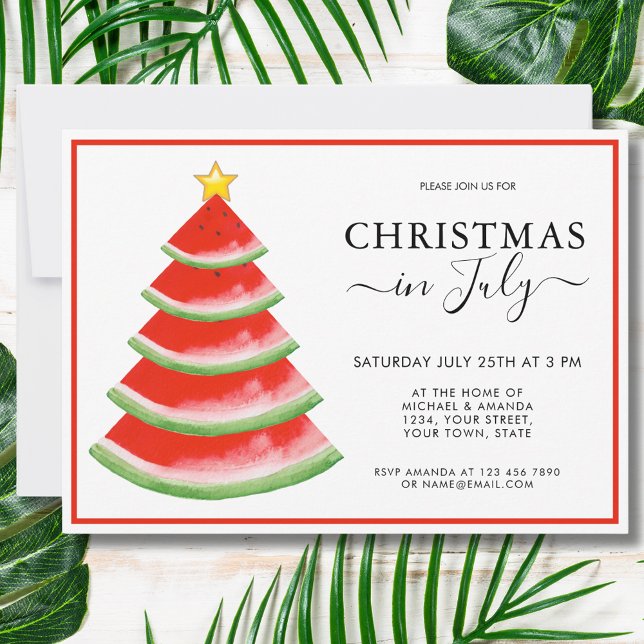 Vattenmelon Jul i Juli-fest  Inbjudningar (Skapare uppladdad)