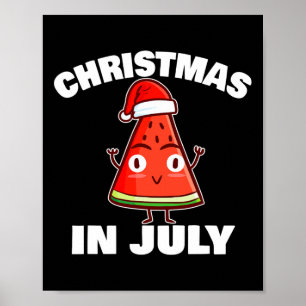 Vattenmelon jul i juli julgran sommar poster