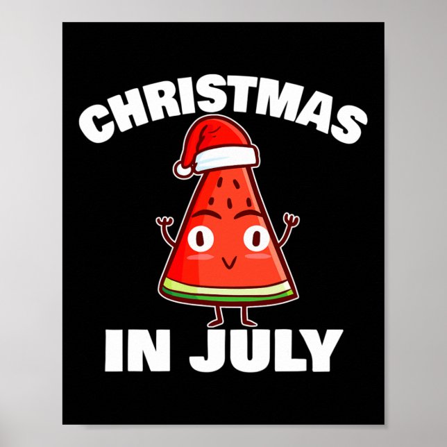 Vattenmelon jul i juli julgran sommar poster (Framsidan)