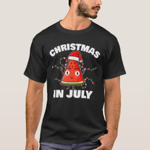 Vattenmelon Jul i juli Julgran Sommaren T Shirt