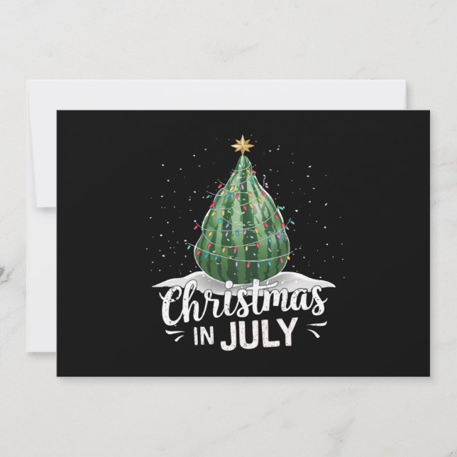 Vattenmelon Julgran Jul i Juli Sommar Inbjudningar (Framsida)