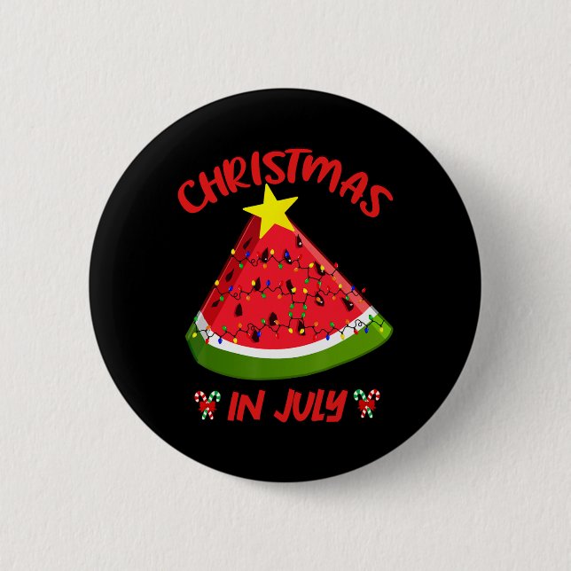 Vattenmelon Julgran Jul i Juli Sommar Knapp (Framsida)