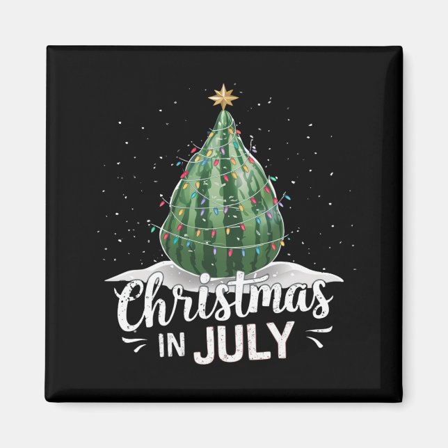 Vattenmelon Julgran Jul i Juli Sommar Magnet (Framsidan)