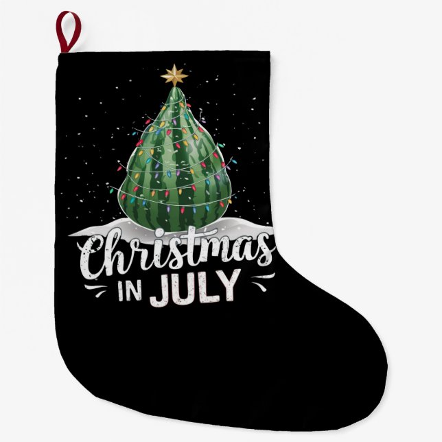 Vattenmelon Julgran Jul i Juli Sommar Stor Julstrumpa (Framsidan)