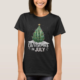 Vattenmelon Julgran Jul i Juli Sommar T Shirt