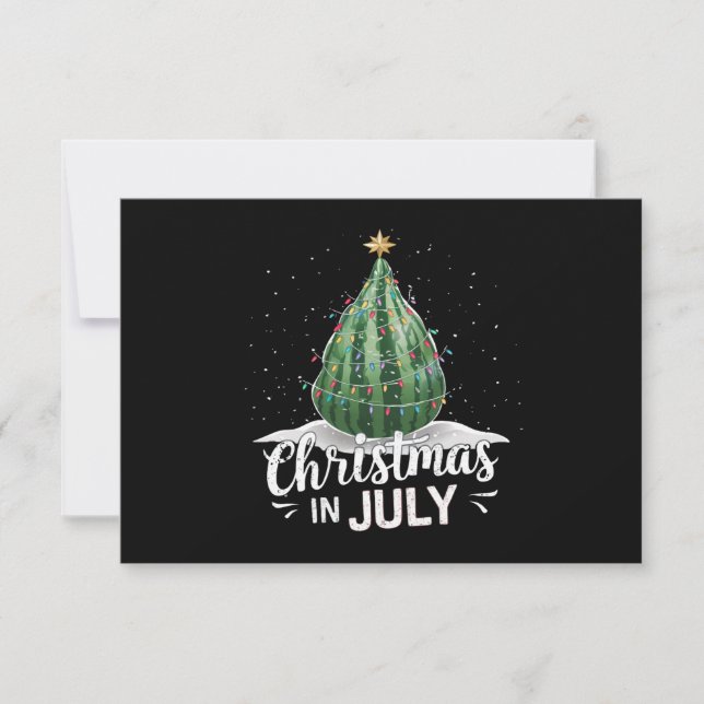 Vattenmelon Julgran Jul i Juli Sommar Tack Kort (Framsida)