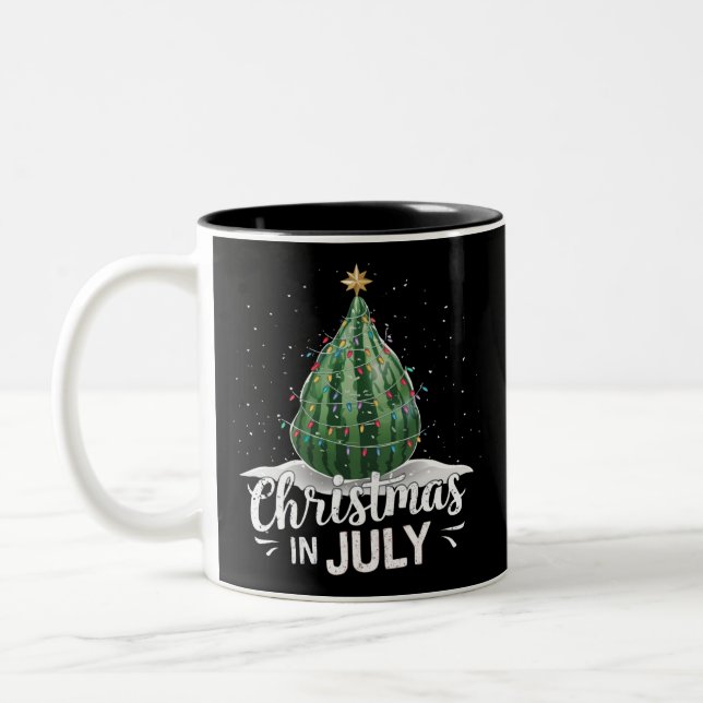 Vattenmelon Julgran Jul i Juli Sommar Två-Tonad Mugg (Vänster)